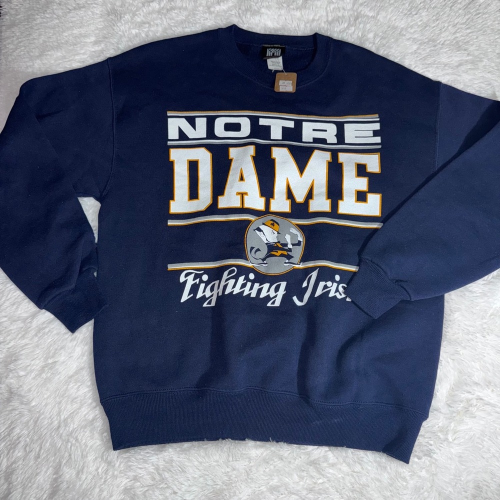 Marquee Notre Dame‎ Fighting Irish Sweatshirt Mens Large Navy Blue Vintage Style